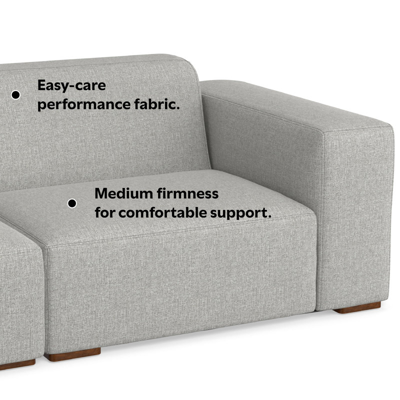 Rex 5 - Piece Modular Upholstered Sectional with Ottoman, Left Hand Facing