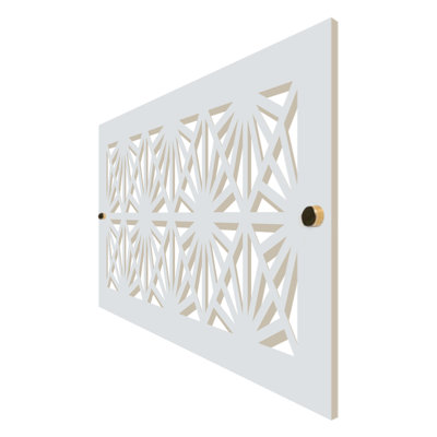 Stellar Air White Wall And Ceiling Registers With Brass Screws- 8x30 (Duct Opening) 10x32 Overall Size - Sunburst