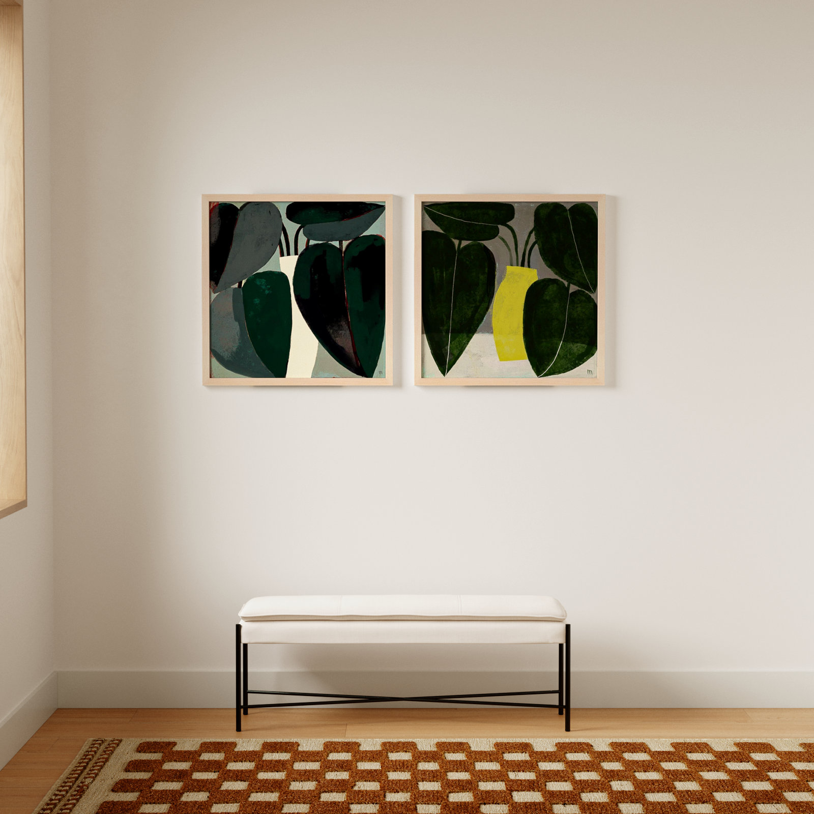 Plant "Plant" 2-Piece Painting Set, Brown, 30" H x 30" W