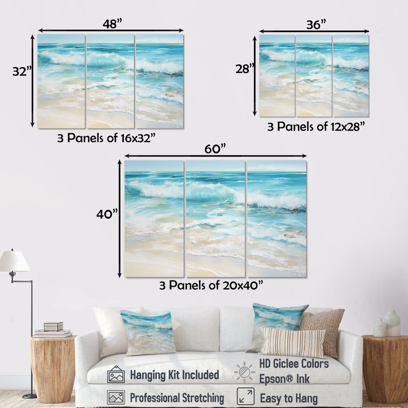 «Ocean Charm», impression d'art mural, Toile tendue, H 40 po x l 60 po x P 1 po