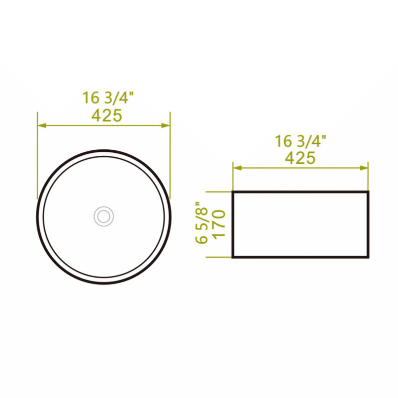 Wenty 16.75'' White Ceramic Circular Bathroom Sink