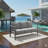 73" All-Weather Aluminum Patio Sofa, 3 Seat Outdoor Couch With  Thick Dark Gray Cushions & Gray Frame-1199417983-1199417979
