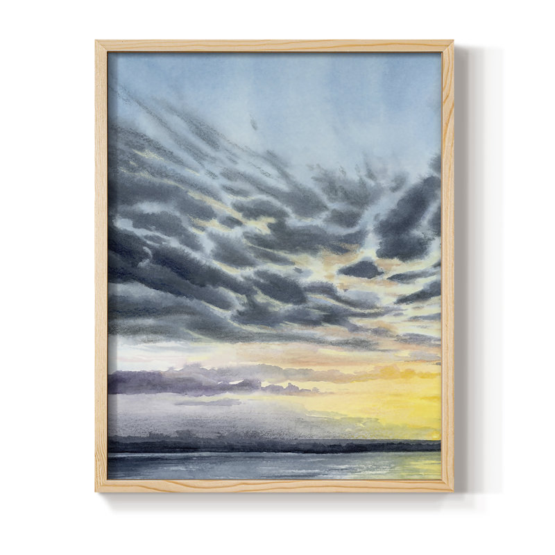 «Anastasia Island Sunset I», reproduction encadrée - bois massif, H 11 po x l 9 po