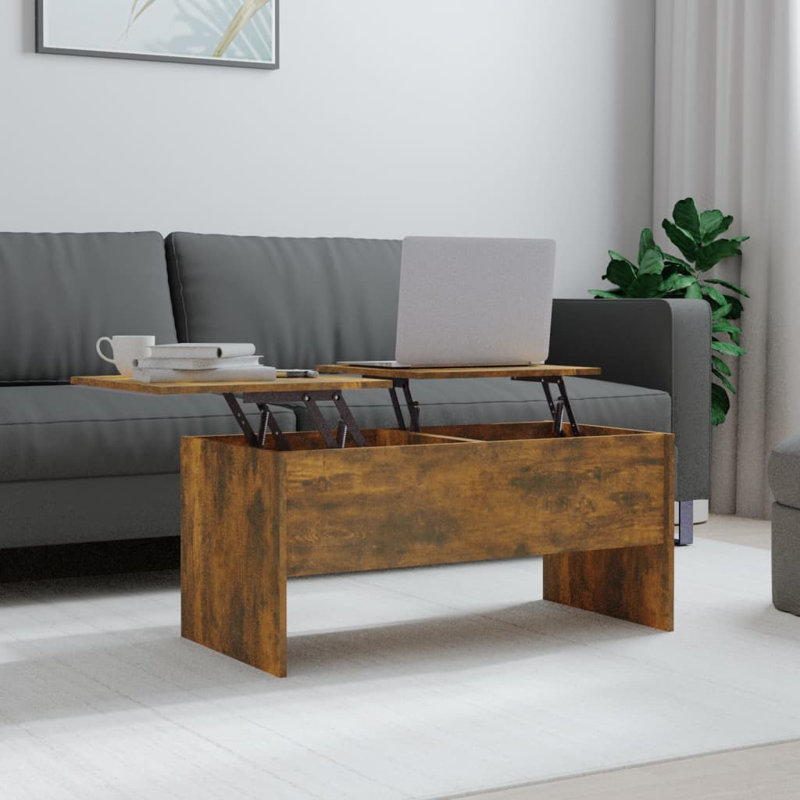 Frame Coffee Table with Storage, Smoked Oak