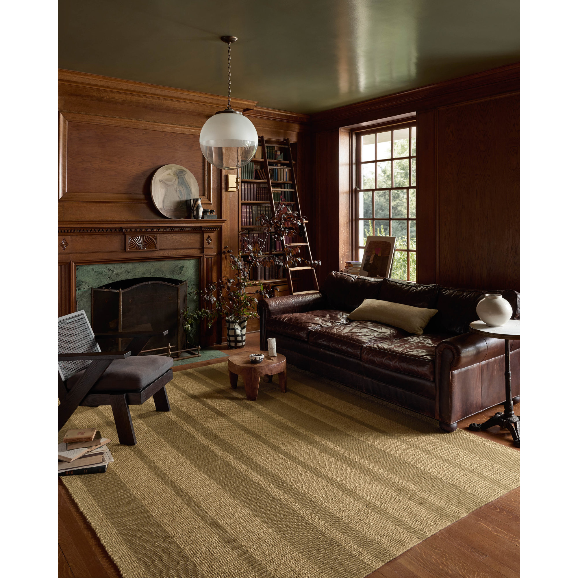 Leanne Ford x Loloi Weatherstaff Natural / Olive Area Rug, Runner 2'6" x 9'9"