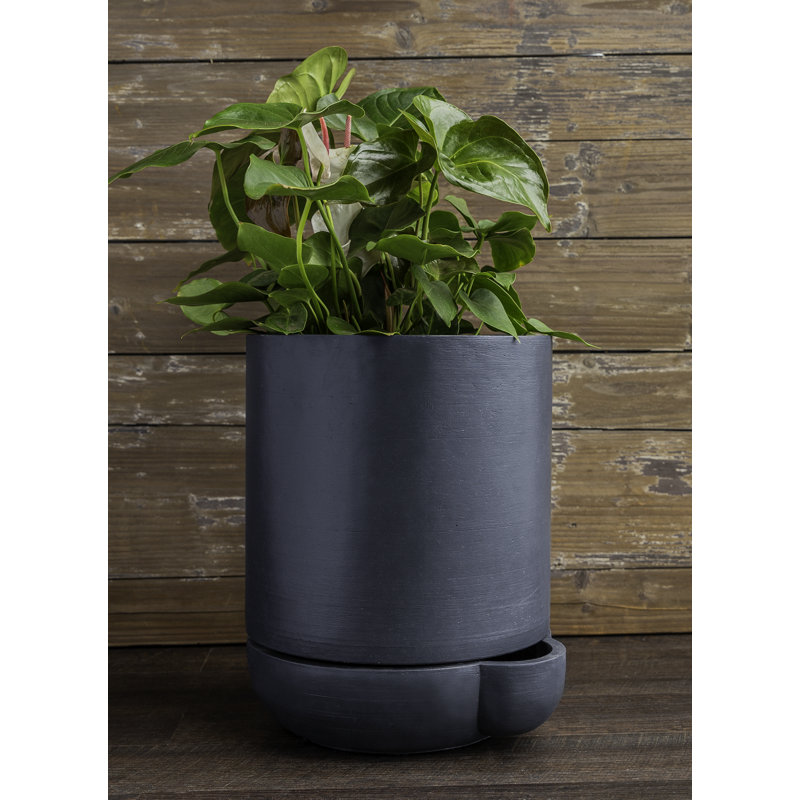 The Simple Pot Pot Planter, Lead, 15.5" H x 13.5" W x 12.25" D