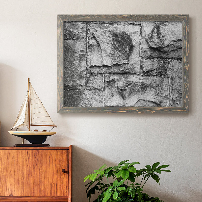 Found Textures VI, peinture sur toile encadrée, Gris, H 18 po x l 26 po x P 1,5 po