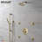 Bravat Brushed Gold Wall Mount Shower System with Round Rainfall Showerhead and Handheld Spray