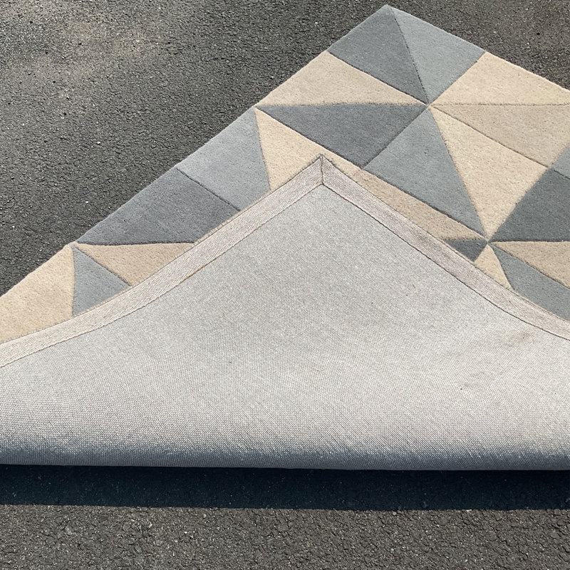 Wool Geometric Rug, Rectangle 4' x 6'