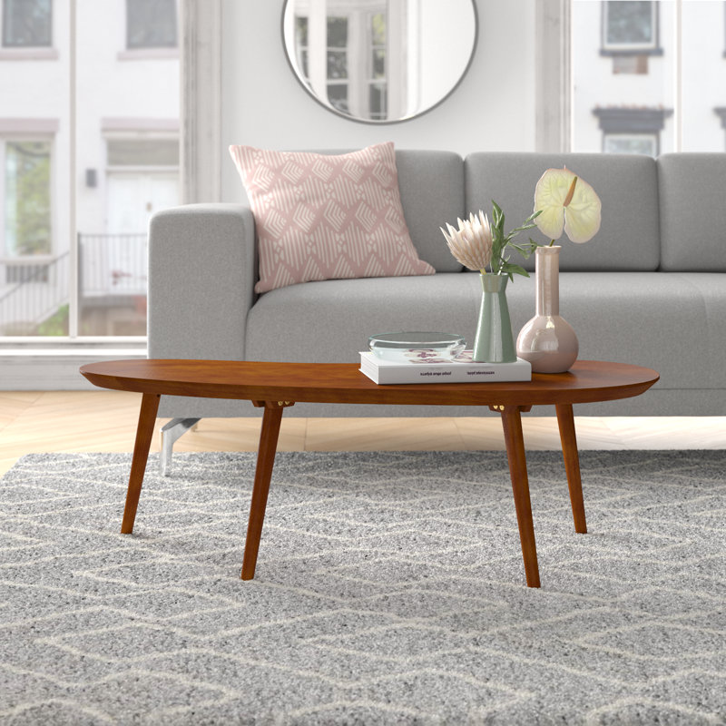 Chandrima Modern Abstract Coffee Table, Castanho