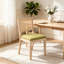 Ensemble de 2 chaises de salle à manger de style Mid-Century en lin vert olive avec structure en bois massif