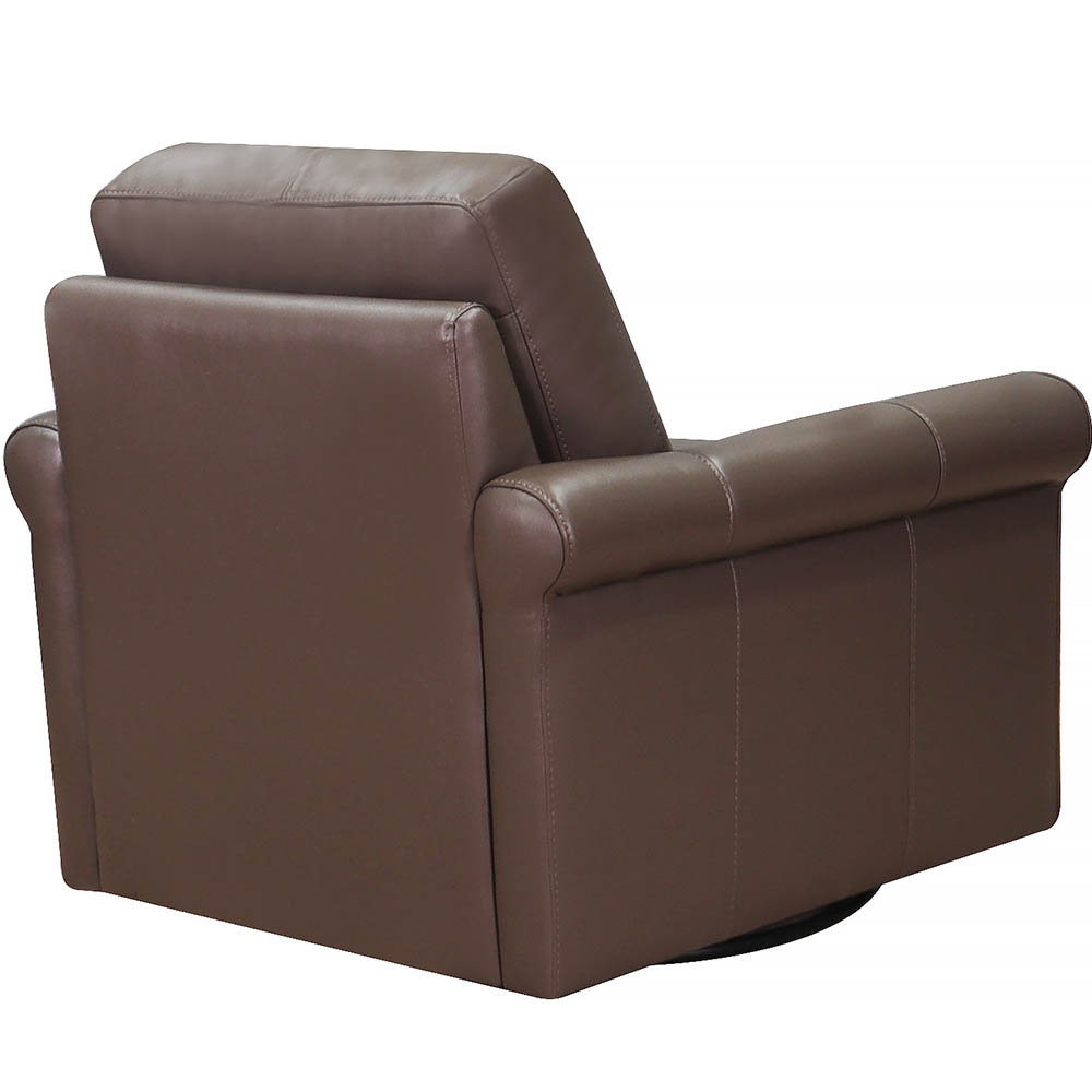 Mayoworth Top Grain Leather Swivel Chair, Brookfield Pirouette Granite Brown Genuine Leather