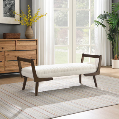 Banc Mid-Century, repose-pieds avec repose-pieds