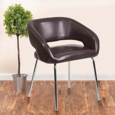 Chaise d'appoint pour salle d'attente rembourrée en LeatherSoft rétro Jayelynn