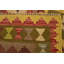 Tapis de surface en laine vert/rouge/beige 3 pi x 3 pi noué la one-of-kind Doorfield
