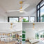 Ventilateur de plafond d'intérieur 52 pouces avec lumière à DEL à intensité variable et 3 pales en bois massif avec moteur à courant continu réversible