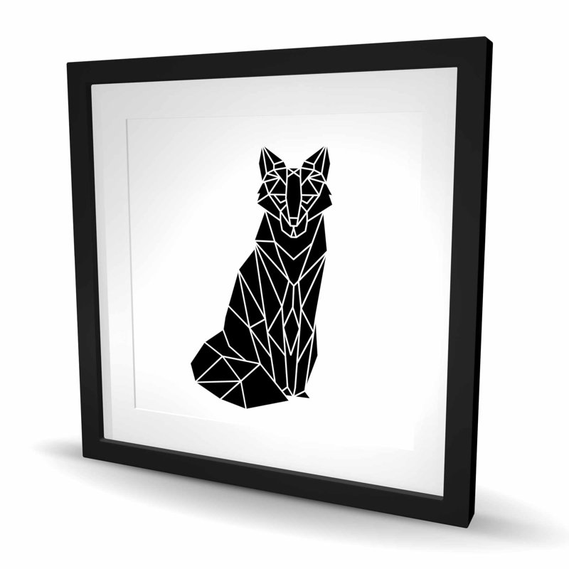 Motif géométrique de renard géométrique blanc