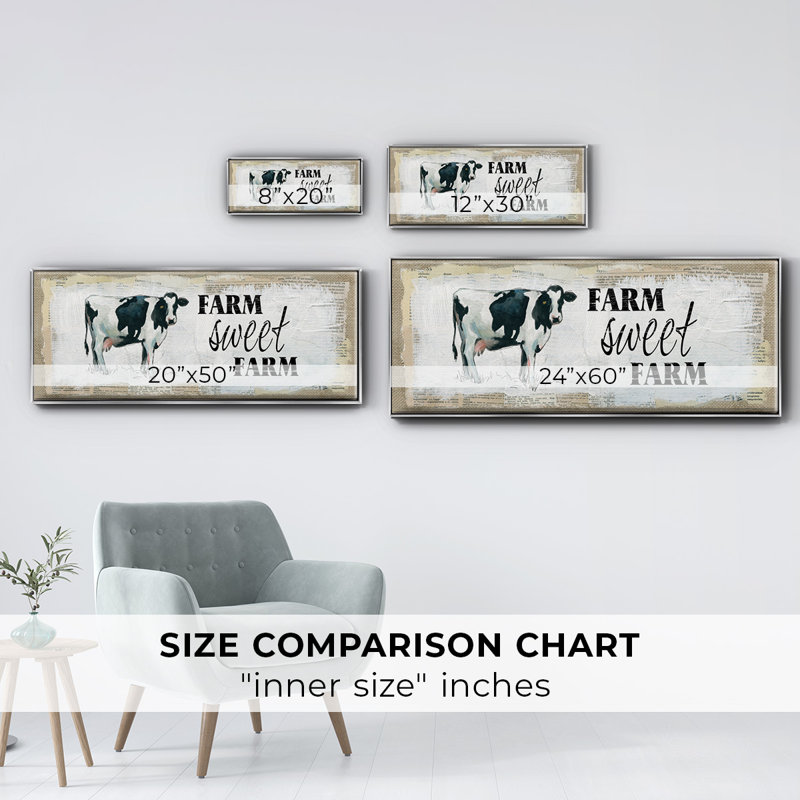«Farm Sweet Farm», toile encadrée, H 8 po x l 20 po