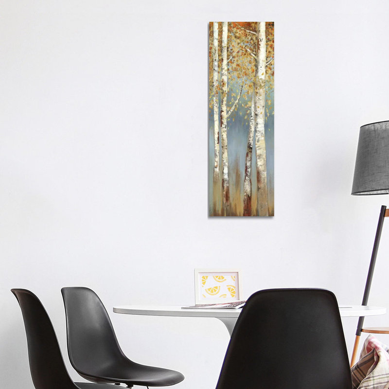 Butterscotch Birch Trees I by Allison Pearce - Print on Canvas, Wrapped Canvas, 121.92cm H x 40.64cm W x 1.91cm D