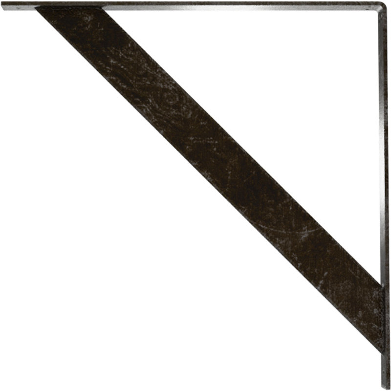 Support en acier traditionnel antique l 2 po x P 24 po x H 24 po, Argenté antique chaleureux, H 24 po x l 2 po x P 24 po