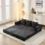 Canapé-lit convertible polyvalent, plancher en chenille noir pour la chambre à coucher, conception modulaire personnalisable, éponge de haute qualité, conception compacte à 3 niveaux, sans assemblage, housse de matelas pliable et antidérapante-1592798533