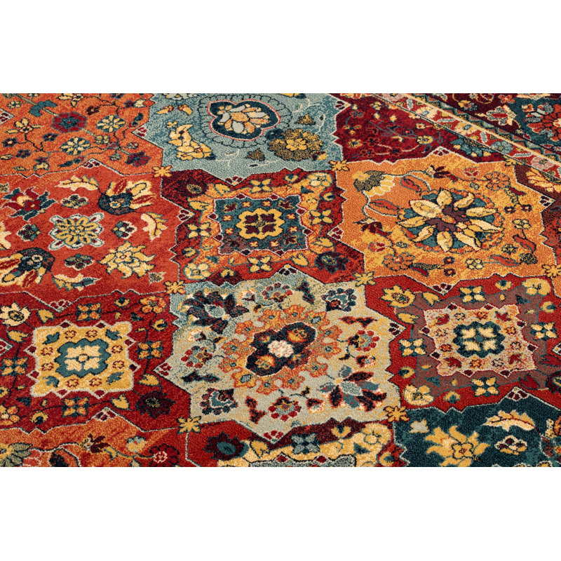 Maryam Oriental Wool Area Rug, Red, Rectangular 170 x 235cm