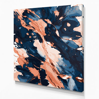 Aquarelle abstraite 100, art mural sur toile grise