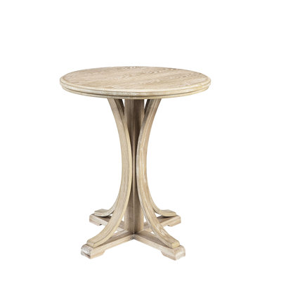 Accent Table, Ash Veneer Tabletop, Solid Wood Legs In Reclaimed Wheat, 21" X 24" H, Round Top, Wheat Finish, Diameter, Height