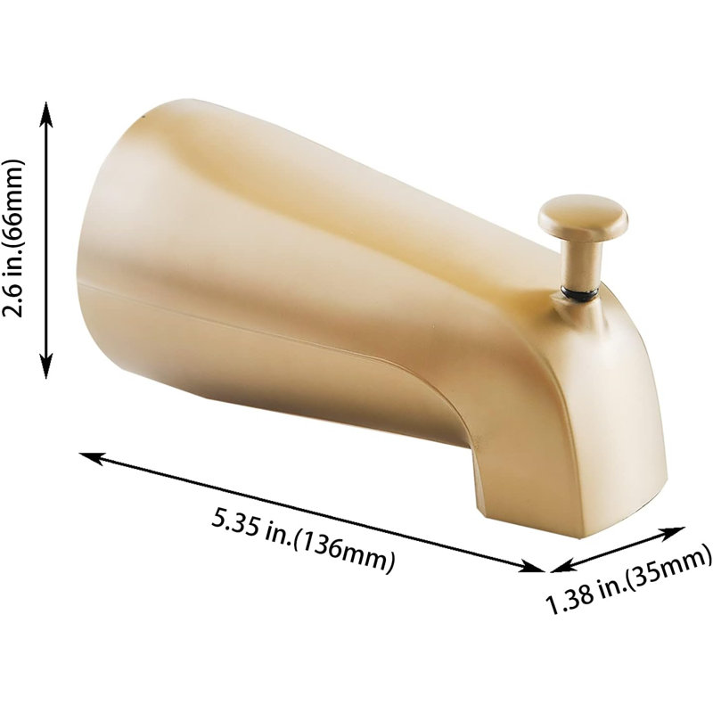 ATAYAL Universal Bathroom Tub Spout With Diverter, Durable Heavy Duty Metal Bathtub Faucet With Shower Diverter - 5 Inches IPS Inside Thread
