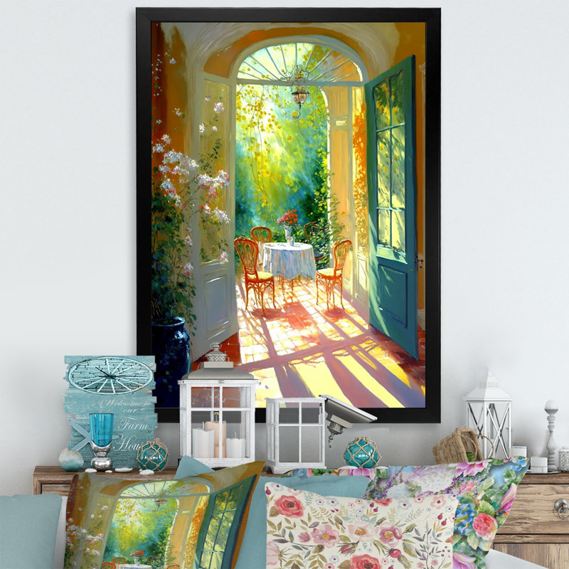 «Sunlight Bliss at the Cottage I», reproduction sur toile, Impression noire sur toile encadrée, H 20 po x l 12 po x P 1,5 po