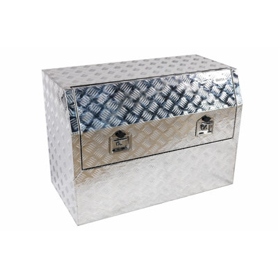 Boîte à outils en aluminium robuste pour remorque avec verrou (39 po x 20 po x 27,5 po)