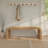 Miramar Woven Water Hyacinth and Acacia Wood Bench with Waterfall Edge-284850052