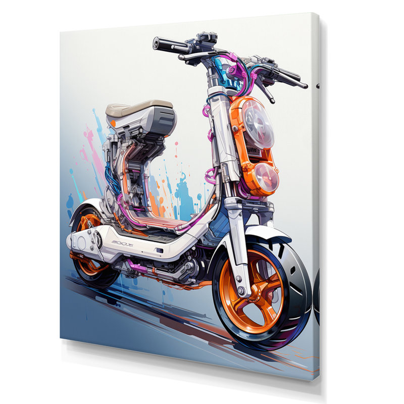 Scooter Compact Commuter I - Scooter, reproduction sur toile, H 20 po x l 12 po x P 1 po, Toile tendue