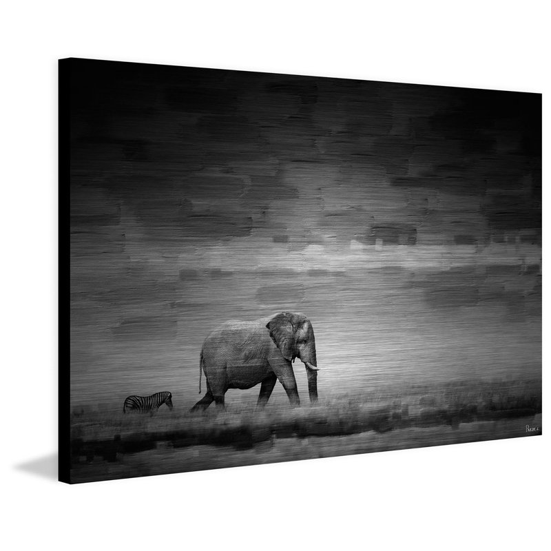 Faune «Elephant» par Parvez Taj, H 12 po x l 18 po, Aluminium