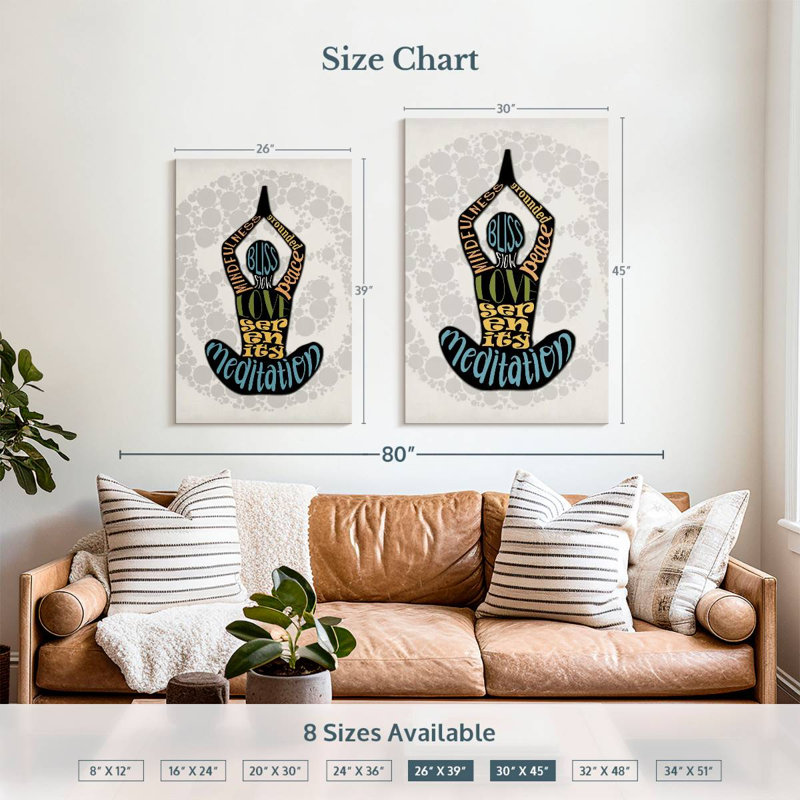 Senne Mindfulness Typography, 39" H x 26" W