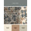 Tapis floral français à motif de clématites Ortencia lavable à la machine en brun - reliure grise-313504955