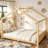 House Floor Bed with Support Slats, Solid Wood House Bed Frame for Kids, No Box Spring Needed and Opening Constructure-1878570202-1878570205