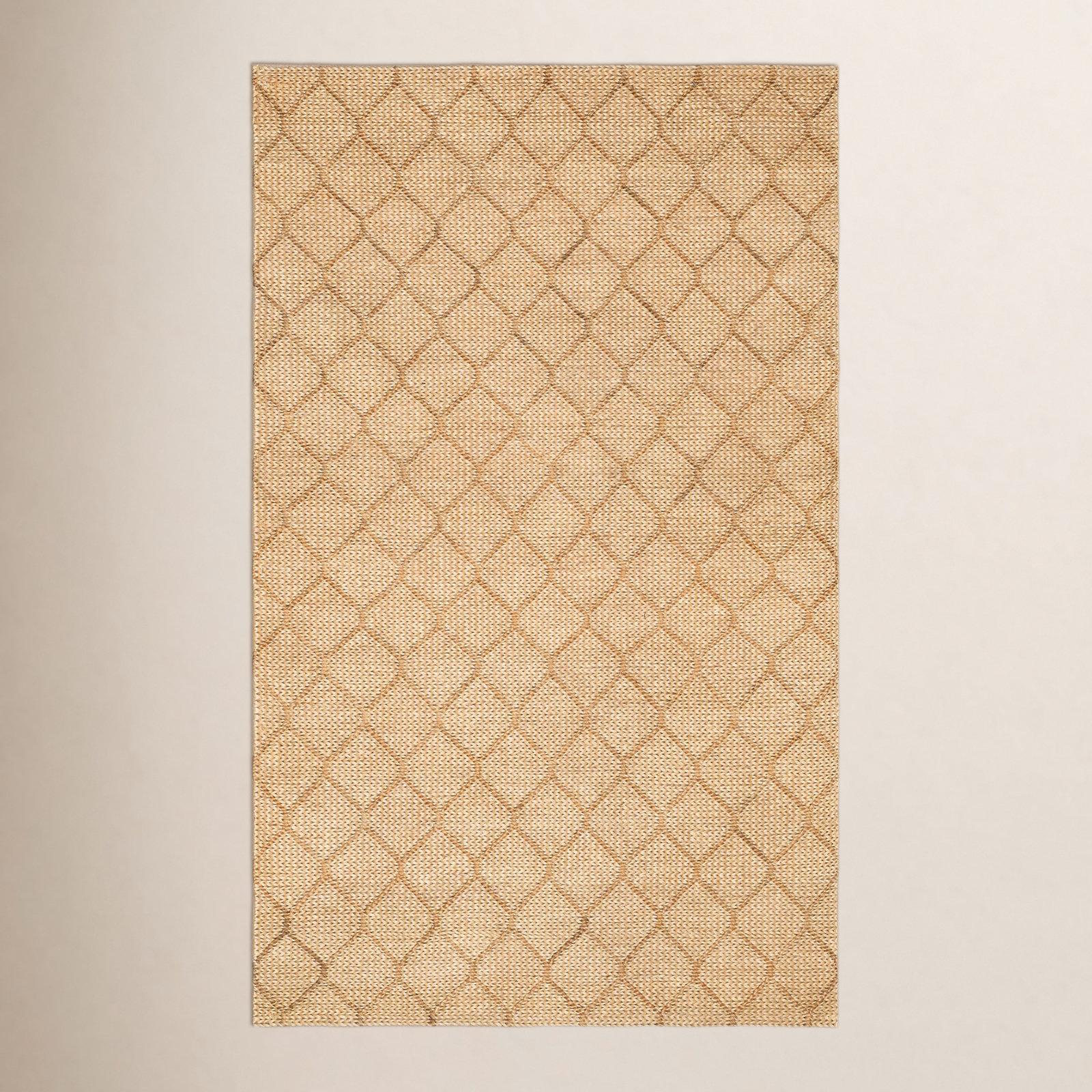 Tiles Natural Handwoven Jute Rug, Rectangle 5' x 8'