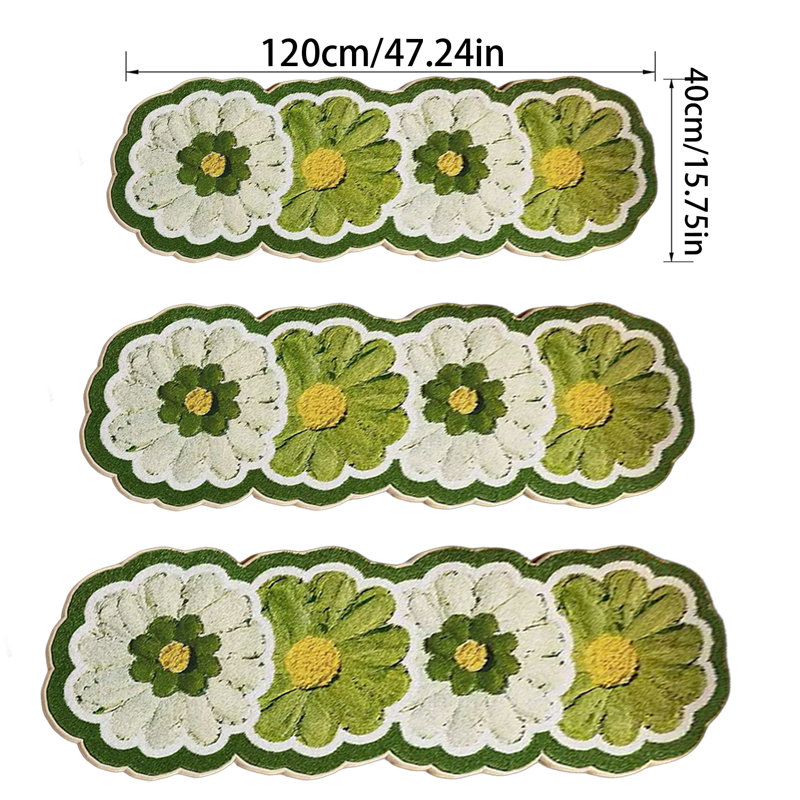 15.75 * 47 Inch Imitation Cashmere Carpet, Pink Flower Carpet, Home Decoration Floor Mat, Living Room Carpet, Home Decoration