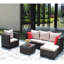Mobilier d'extérieur, avec coussins, 4, teinte brune, caractéristique