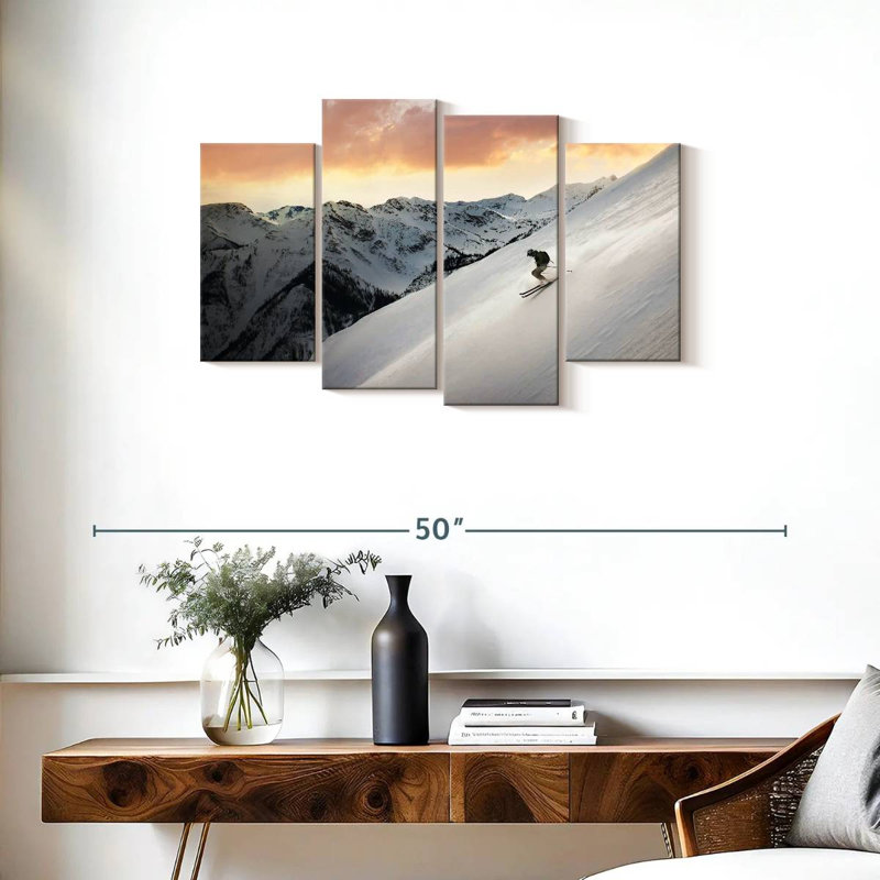 Sireci Skiing Alone, 22" H x 36" W