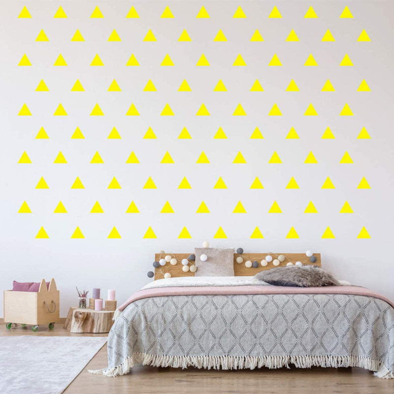 Abstract Non-Wall Damaging Wall Decal, 3.5" H x 4" W x 0.5" D, Yellow