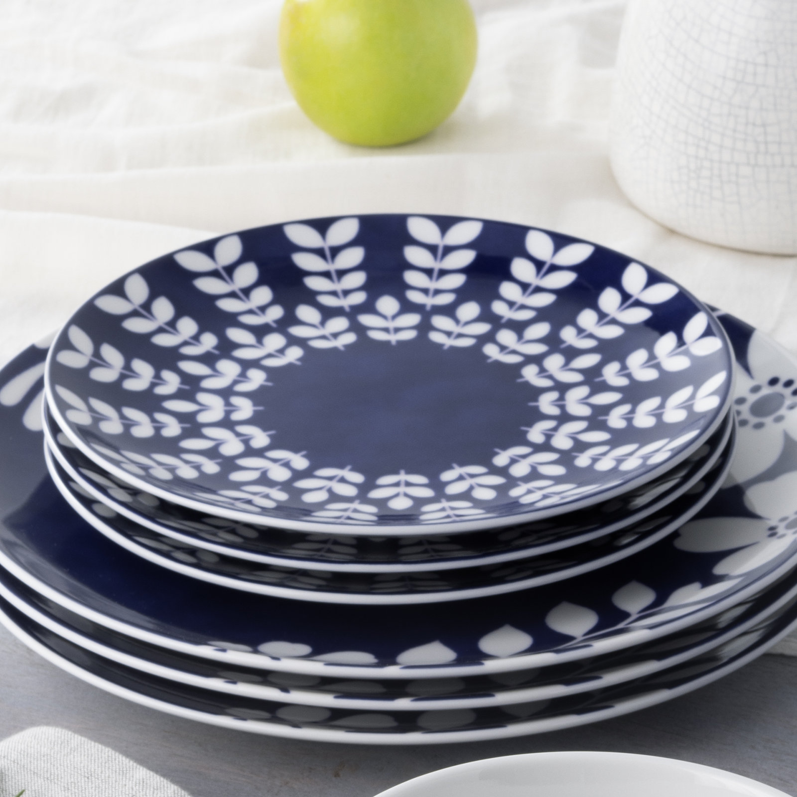 Noritake Bluefjord Set Of 4 Coupe Salad Plates, 8-1/4"