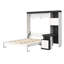 Lit escamotable avec bureau, tablettes et armoires de rangement