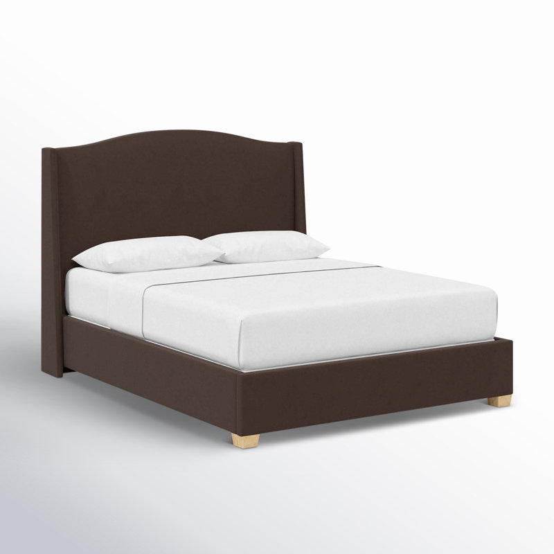 Allis Upholstered Wingback Bed, California King, Classic Chocolate Velvet