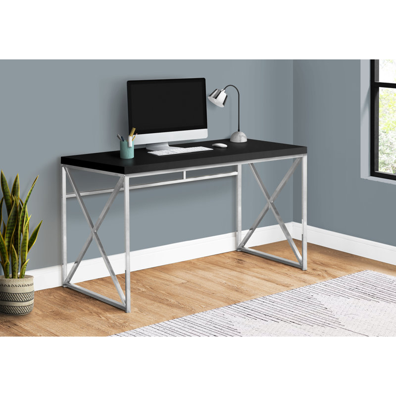 Jaylein Desk, Black/Chrome
