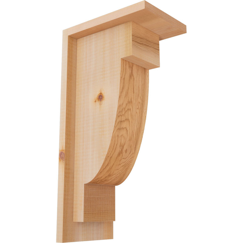 Corbeau alpin avec contre-plaque, H 16 po x l 5,5 po x P 8 po, Lisse, Cèdre rouge