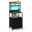 41 cm W Steel and Iron Bedside Table