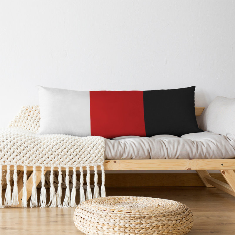 Stripes Medium Polyester/Polyfill Body Pillow, Red Middle/White, Texas Rider