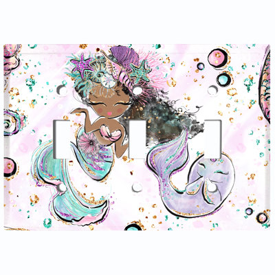 Patterned 3 - Gang Toggle Light Switch Standard Wall Plate